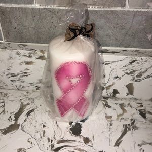 Breast cancer awareness ribbon candle